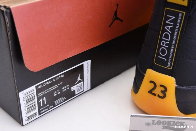 Gold 12 Jordan Retro Black University Air 130690-070 0709